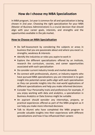 How do I choose my MBA Specialization