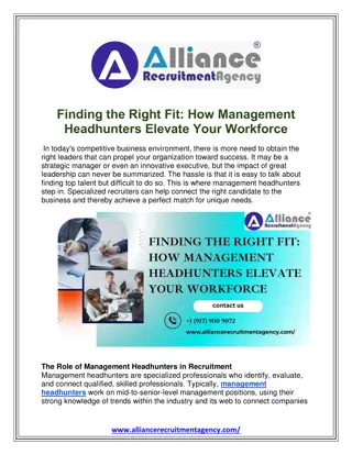 Finding the Right Fit How Management Headhunters Elevate Your Workforce