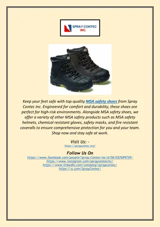 Durable MSA Safety Shoes for Every Job – Shop at Spray Contec Inc.