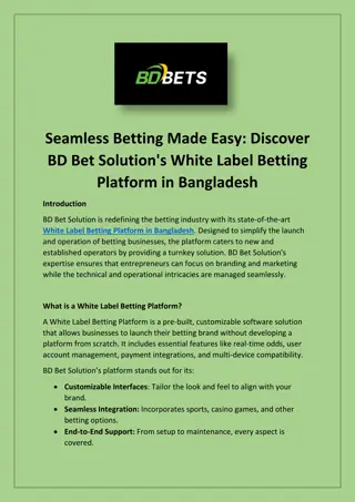 White Label Betting Platform in Bangladesh