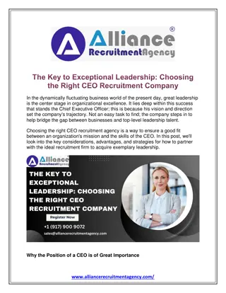 The Key to Exceptional Leadership Choosing the Right CEO Recruitment Company