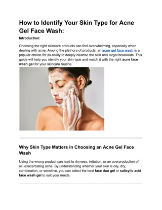 How to Identify Your Skin Type for Acne Gel Face Wash