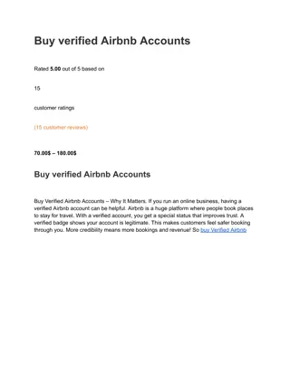 Buy verified Airbnb Accounts