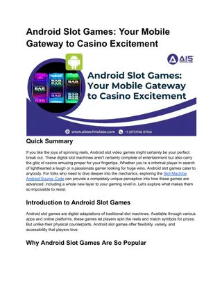 Android Slot Games_ Your Mobile Gateway to Casino Excitement