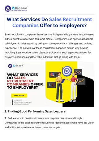 What Services Do Sales Recruitment Companies Offer to Employers