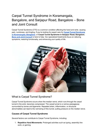 Carpal Tunnel Syndrome in Koramangala, Bangalore, and Sarjapur Road, Bangalore – Bone and Joint Consult