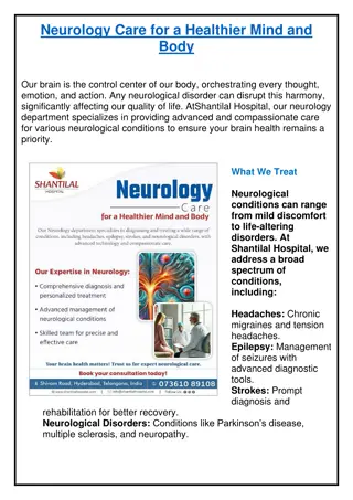 Neurology Care for a Healthier Mind and Body - Shantilal Hospital