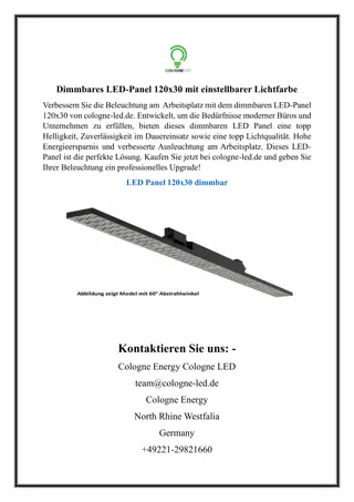 Dimmbares LED-Panel 120x30 mit einstellbarer Lichtfarbe023