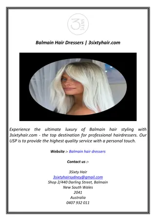 Balmain Hair Dressers  3sixtyhair.com