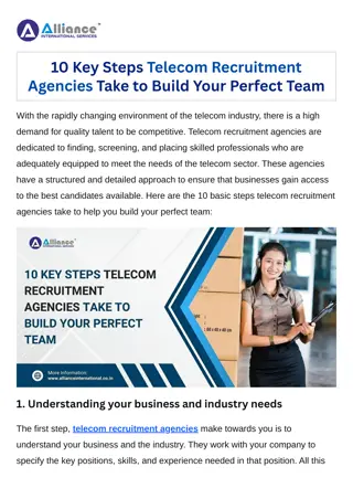 10 Key Steps Telecom Recruitment Agencies Take to Build Your Perfect Team