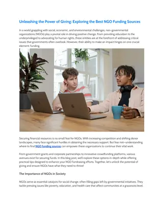 Unleashing the Power of Giving Exploring the Best NGO Funding Sources