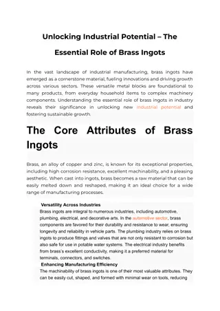 Unlocking Industrial Potential – The Essential Role of Brass Ingots