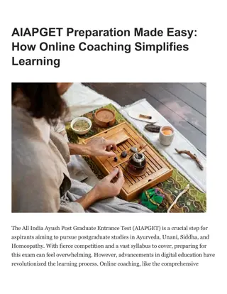 AIAPGET Preparation Made Easy How Online Coaching Simplifies Learning