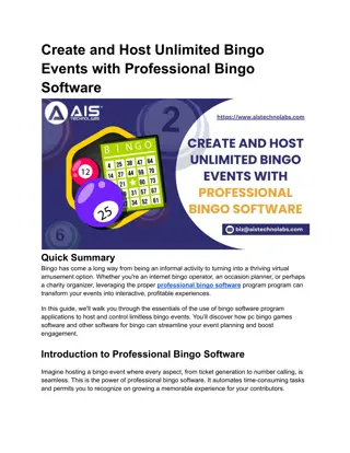 Create and Host Unlimited Bingo Events with Professional Bingo Software