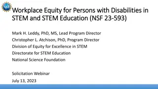 Promoting Workplace Equity for Persons with Disabilities in STEM