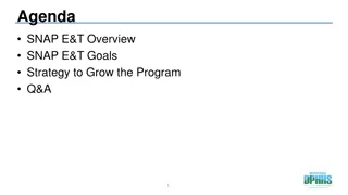 Montana SNAP E&T Program Overview and Support Services