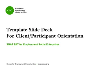 Client/Participant Orientation for ESE Employment Social Enterprises