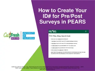 Creating Your ID Number for Pre/Post Surveys in PEARS California's CalFresh Healthy Living