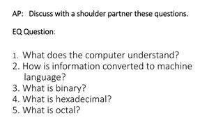 Binary Numbers and Computer Data Representation