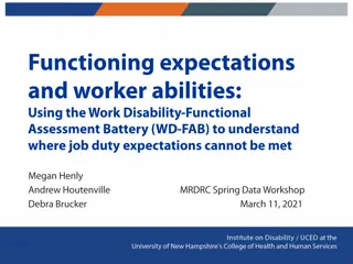 Functioning Assessment Tool Results for Job Duties