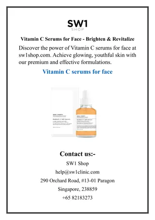 Vitamin C Serums for Face - Brighten & Revitalize