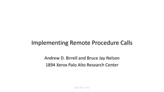 Remote Procedure Calls in Distributed Systems