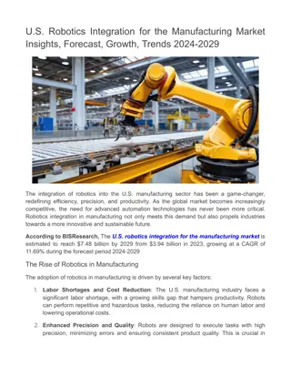 U.S. Robotics Integration for the Manufacturing Market