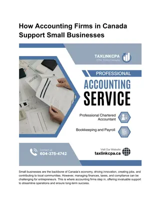 How Accounting Firms in Canada Support Small Businesses