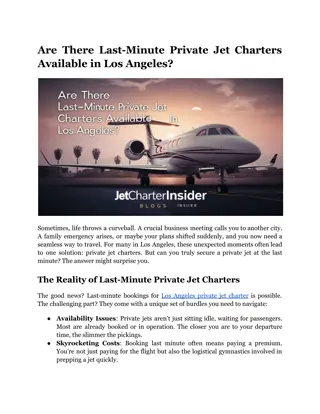 Are There Last-Minute Private Jet Charters Available in Los Angeles_