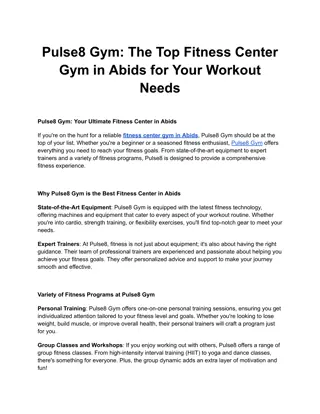 Pulse8 Gym_ The Top Fitness Center Gym in Abids for Your Workout Needs