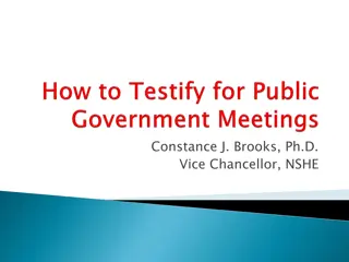 Guide to Effective Public Testimony and Advocacy