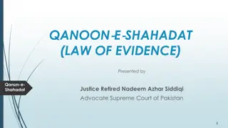 Qanun-e-Shahadat: Law of Evidence in Pakistan