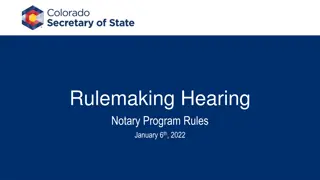 Public Rulemaking Hearing for Notary Program Rules on January 6th, 2022