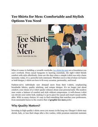 Tee Shirts for Men_ Comfortable and Stylish Options You Need