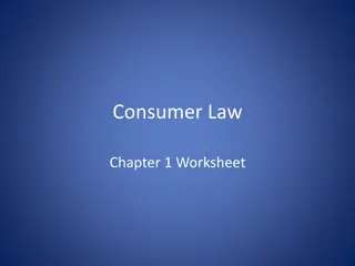 Consumer Law: Enactment and Application of Laws