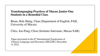 Translanguaging Practices of Macau Junior-One Students in Remedial Class