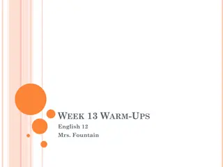 English 12 Weekly Warm-ups with Mrs. Fountain: Parts of Speech, Sentence Structure, and Correction