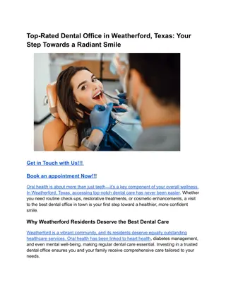 Top-Rated Dental Office in Weatherford, Texas_ Your Step Towards a Radiant Smile