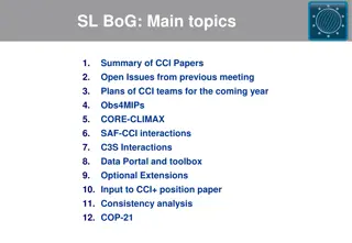 Updates and Plans for the Climate Change Initiative (CCI)