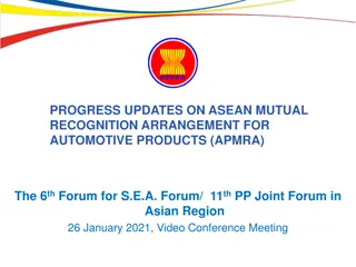 Progress Updates on ASEAN Mutual Recognition Arrangement for Automotive Products (APMRA)