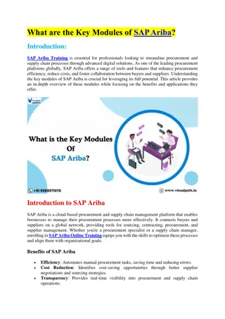 SAP Ariba Online Training Institute in Hyderabad