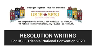 A Guide to Writing Resolutions for USJE Triennial National Convention