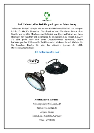 Led Hallenstrahler Dali für punktgenaue Beleuchtung