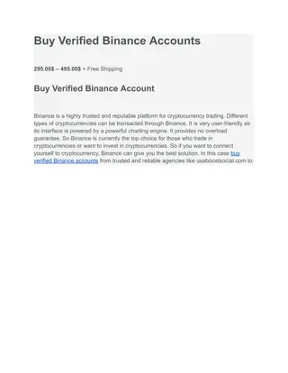 Buy Verified Binance Accounts