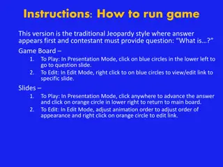 Traditional Jeopardy Style Game Instructions