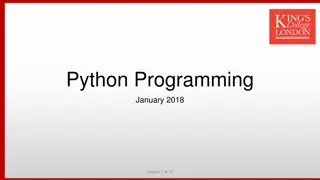 Introduction to Python Programming Lesson 1 - January 2018