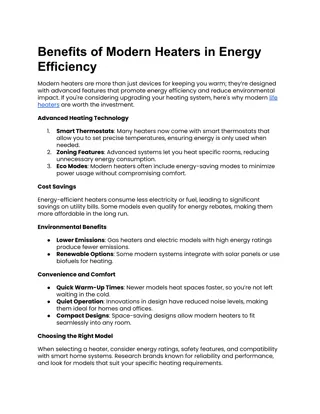 Benefits of Modern Heaters in Energy Efficiency