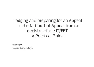 Guide to Lodging and Preparing an Appeal to NI Court of Appeal