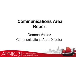 Communications Area Report by German Valdez, Communications Area Director