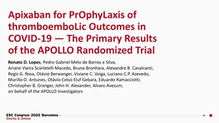 Apixaban for Thromboembolic Prophylaxis in COVID-19: APOLLO Trial Results